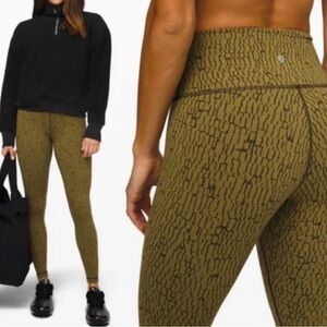 🍋Lululemon🍋 Wunder Under High-Rise Luxtreme, Jacquard Mossy Dark Olive size 4